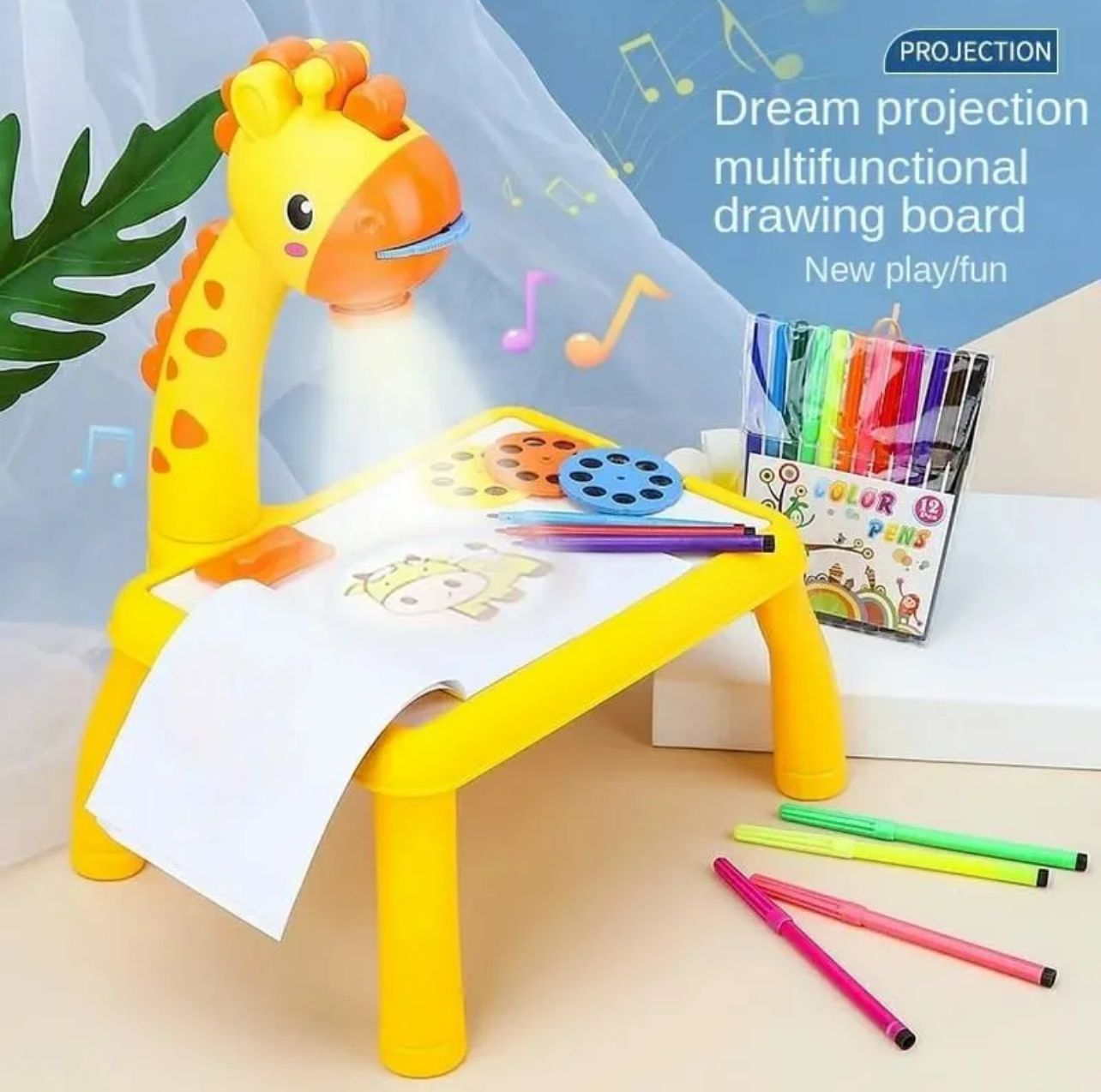 3 In 1 Kids Painting Drawing Activity Kit Projector Table