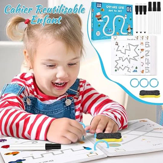 Stroke Line: Dot to dot Drawing & Writing Practice Book 64 Pages
