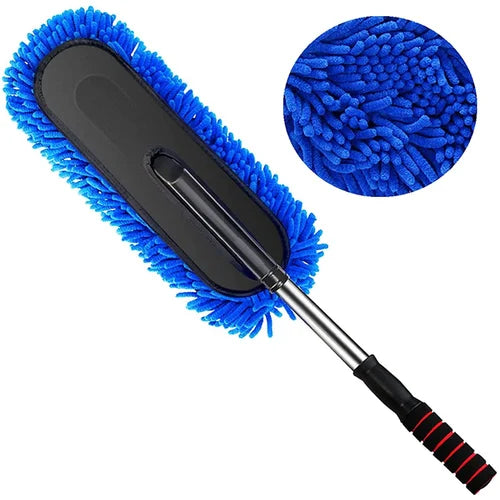 Car Cleaning Mop Removable Telescopic Wax Mop Dust Removal Car Wash Brush Microfiber