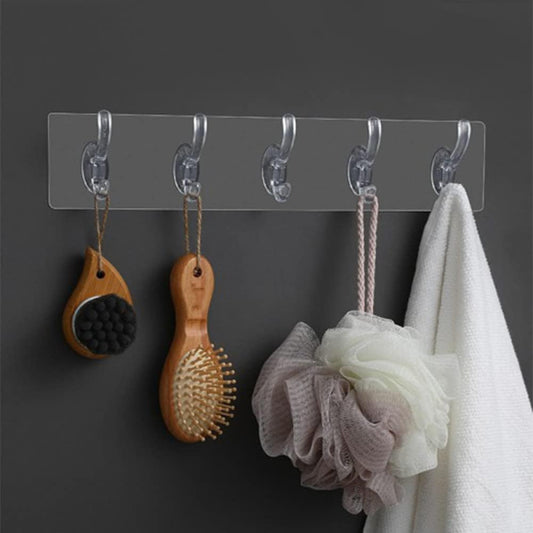 Plastic Adhesive 6 Hook Sticker Patti